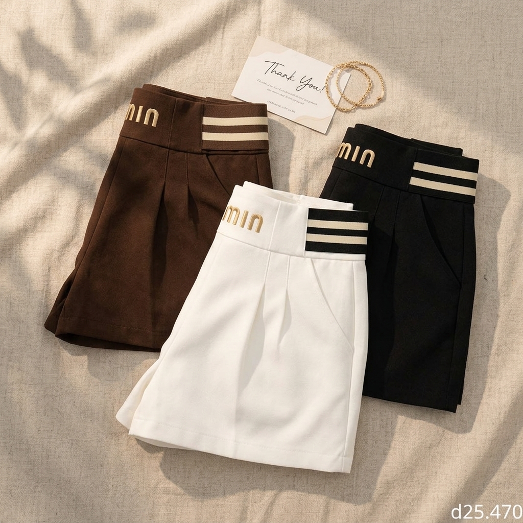 Combo 3 màu Đen Trắng Nâu flatlay