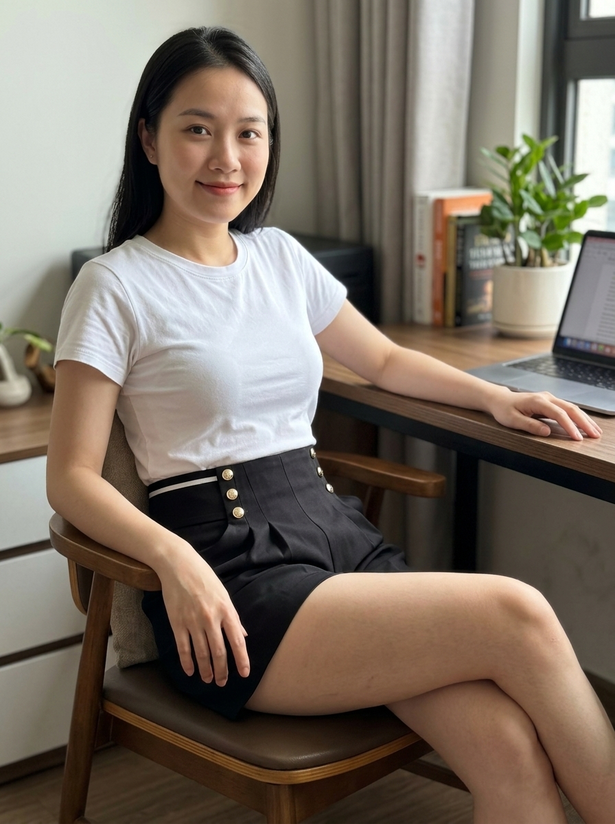 Khách ngồi văn phòng cạp phẳng lì